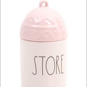 🌟NWT🌟 RAE DUNN “STORE” Lidded Egg, Cotton Jar - Pink/White❣️